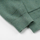 Heavy Wool Round Cardigan Green