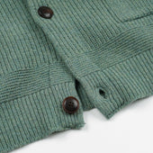 Heavy Wool Round Cardigan Green