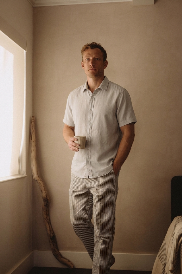 Hemp Stripe Easy Chino