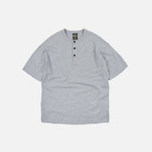 HENLEY HALF T-SHIRT - GREY
