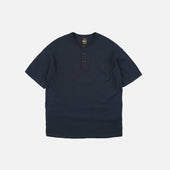 HENLEY HALF T-SHIRT - NAVY