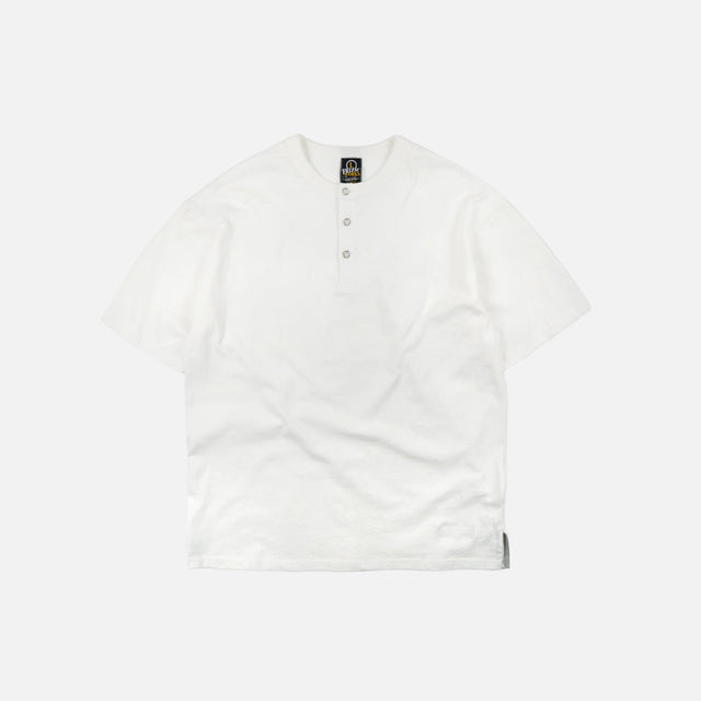 HENLEY HALF T-SHIRT - WHITE