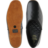 Herring Alexander mens slippers in black calf