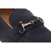 Herring Ancona mens hybrid-soled loafers in blue suede