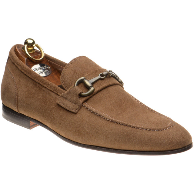 Herring Ancona mens hybrid-soled loafers in taupe suede