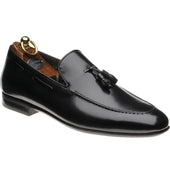 Herring Andalusia mens rubber-soled tasselled loafers in black calf