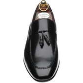 Herring Andalusia mens rubber-soled tasselled loafers in black calf (second)