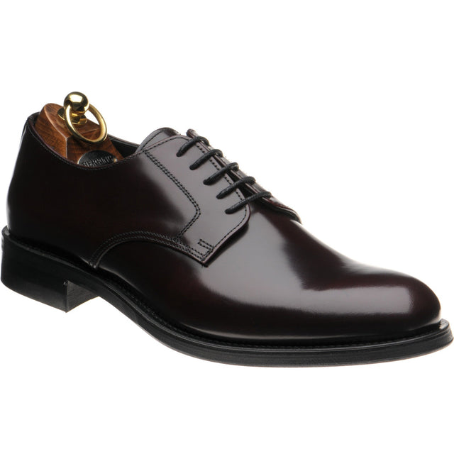 Herring Arundel mens rubber-soled Derby shoes in burgundy polished