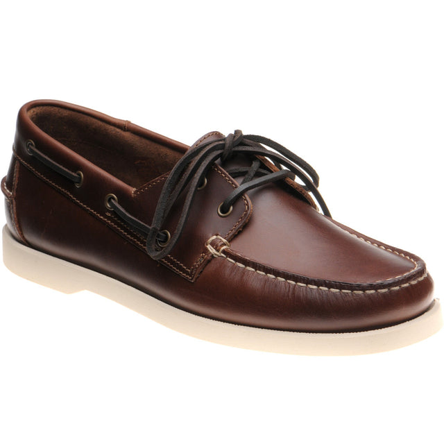 Herring Atlantic mens rubber-soled deck shoes in brown waxy