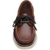 Herring Atlantic mens rubber-soled deck shoes in brown waxy