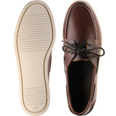 Herring Atlantic mens rubber-soled deck shoes in brown waxy