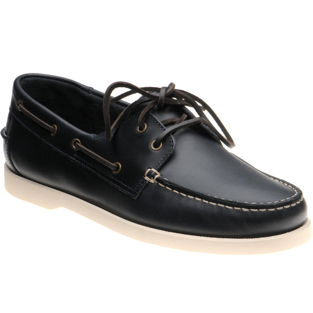 Herring Atlantic mens rubber-soled deck shoes in navy waxy
