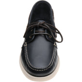 Herring Atlantic mens rubber-soled deck shoes in navy waxy