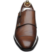 Herring Attlee mens double monk shoes in mahogany calf