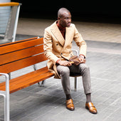 Herring Attlee mens double monk shoes in mahogany calf
