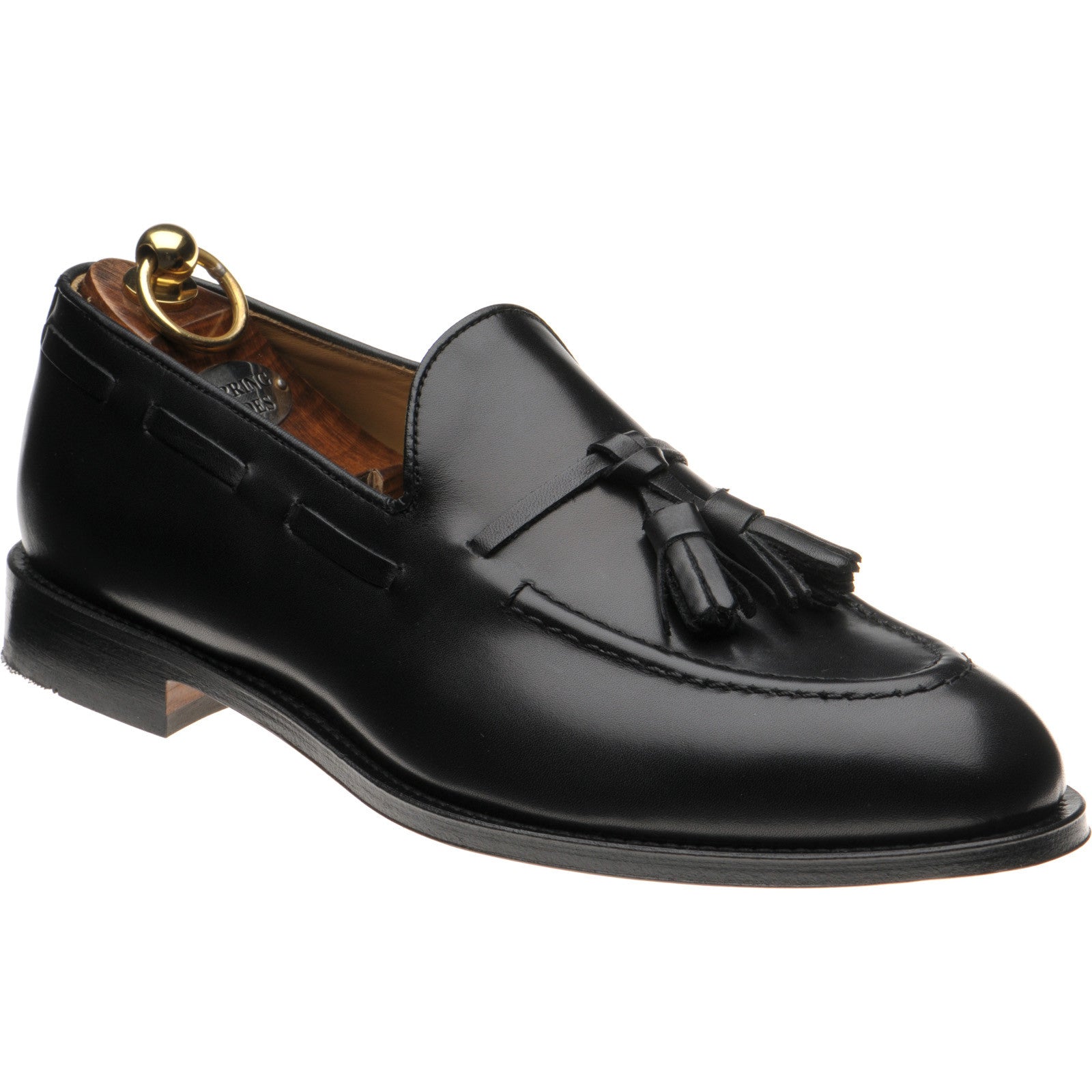 Herring Barcelona III mens tasselled loafers in black calf