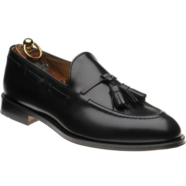 Herring Barcelona III mens tasselled loafers in black calf