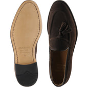 Herring Barcelona III mens tasselled loafers in brown suede