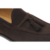 Herring Barcelona III mens tasselled loafers in brown suede