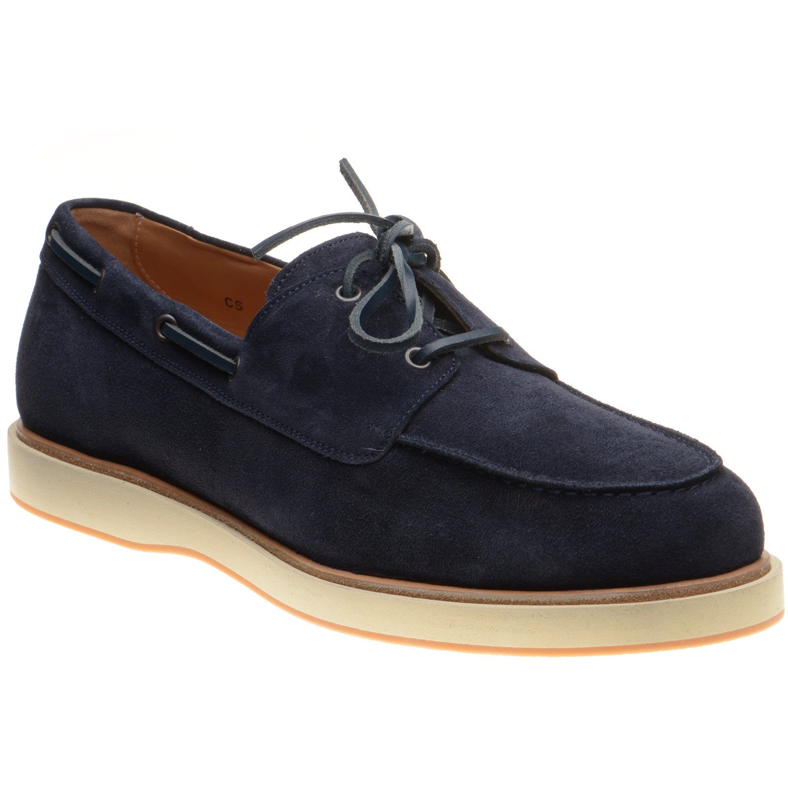 Herring Bayard mens rubber-soled deck shoes in navy suede