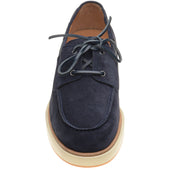 Herring Bayard mens rubber-soled deck shoes in navy suede