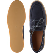 Herring Bayard mens rubber-soled deck shoes in navy suede