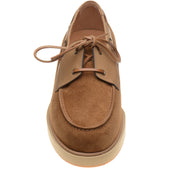 Herring Bayard mens rubber-soled deck shoes in tan suede