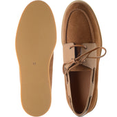 Herring Bayard mens rubber-soled deck shoes in tan suede