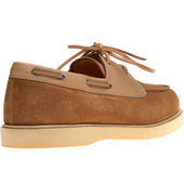 Herring Bayard mens rubber-soled deck shoes in tan suede