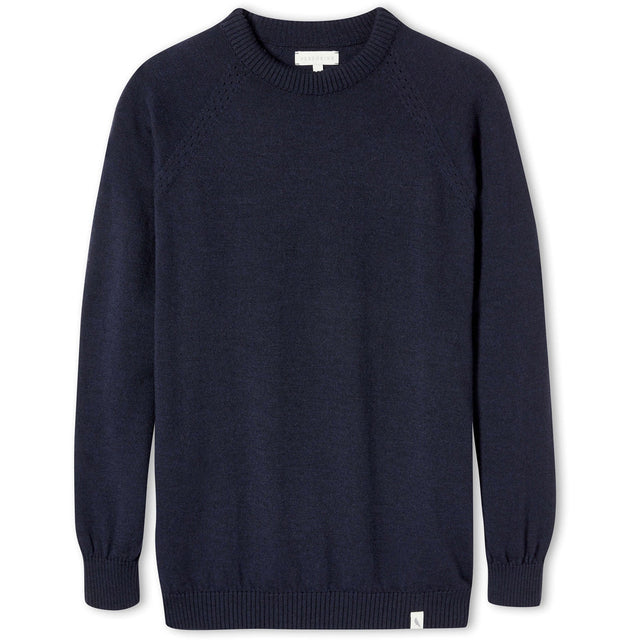 Herring Beauford Crew Jumper by Peregrine in navy