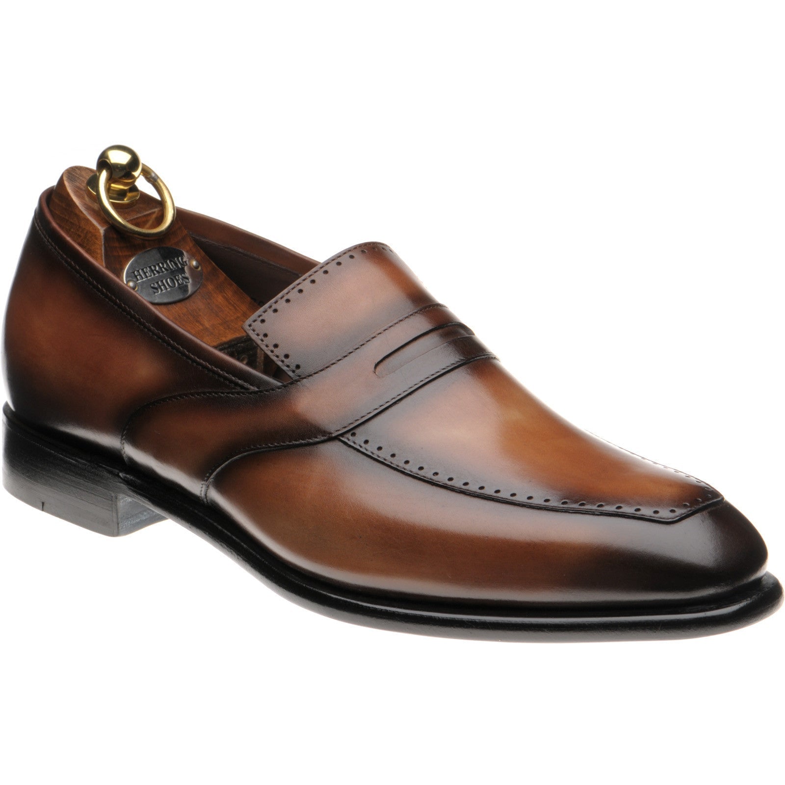 Herring Belmont mens loafers in chestnut calf (second)