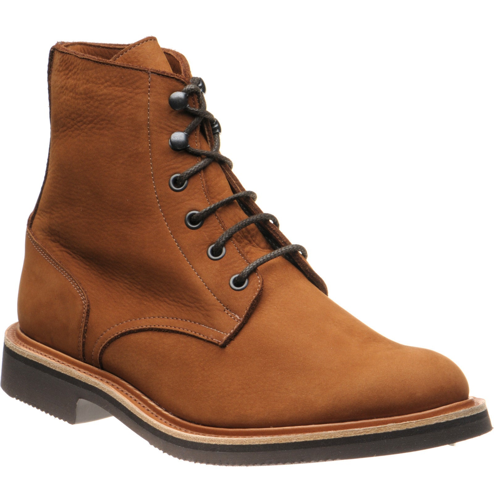 Herring Bernwood mens rubber-soled boots in whiskey hydro nubuck