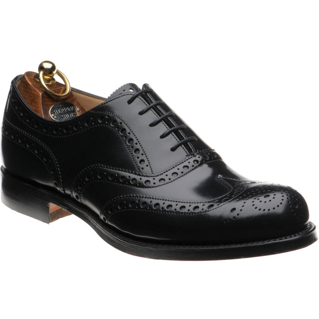 Herring Birchwood mens brogues in black polished