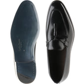 Herring Blackheath mens tasselled loafers in black calf
