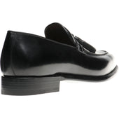 Herring Blackheath mens tasselled loafers in black calf