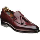 Herring Blackheath mens tasselled loafers in burgundy calf