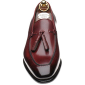 Herring Blackheath mens tasselled loafers in burgundy calf