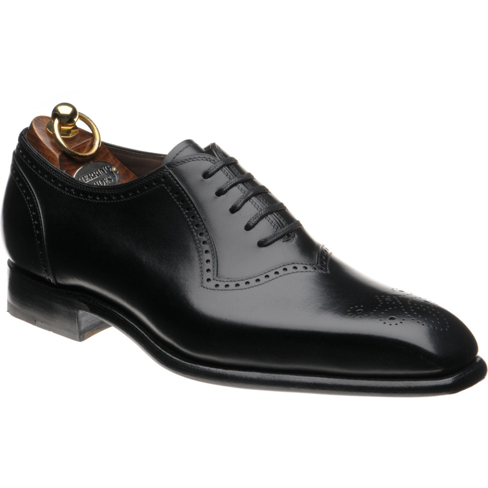 Herring Bournwell mens brogues in black calf