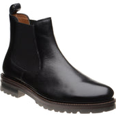 Herring Bragg mens rubber-soled Chelsea boots in black grain
