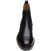 Herring Bragg mens rubber-soled Chelsea boots in black grain
