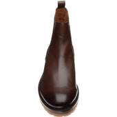 Herring Bragg mens rubber-soled Chelsea boots in brown grain