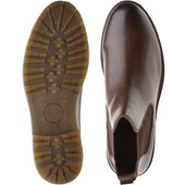 Herring Bragg mens rubber-soled Chelsea boots in brown grain