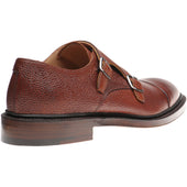 Herring Braybrooke mens double monk shoes in dark leaf grain
