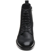 Herring Bridges mens rubber-soled boots in black waxy calf