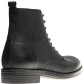Herring Bridges mens rubber-soled boots in black waxy calf