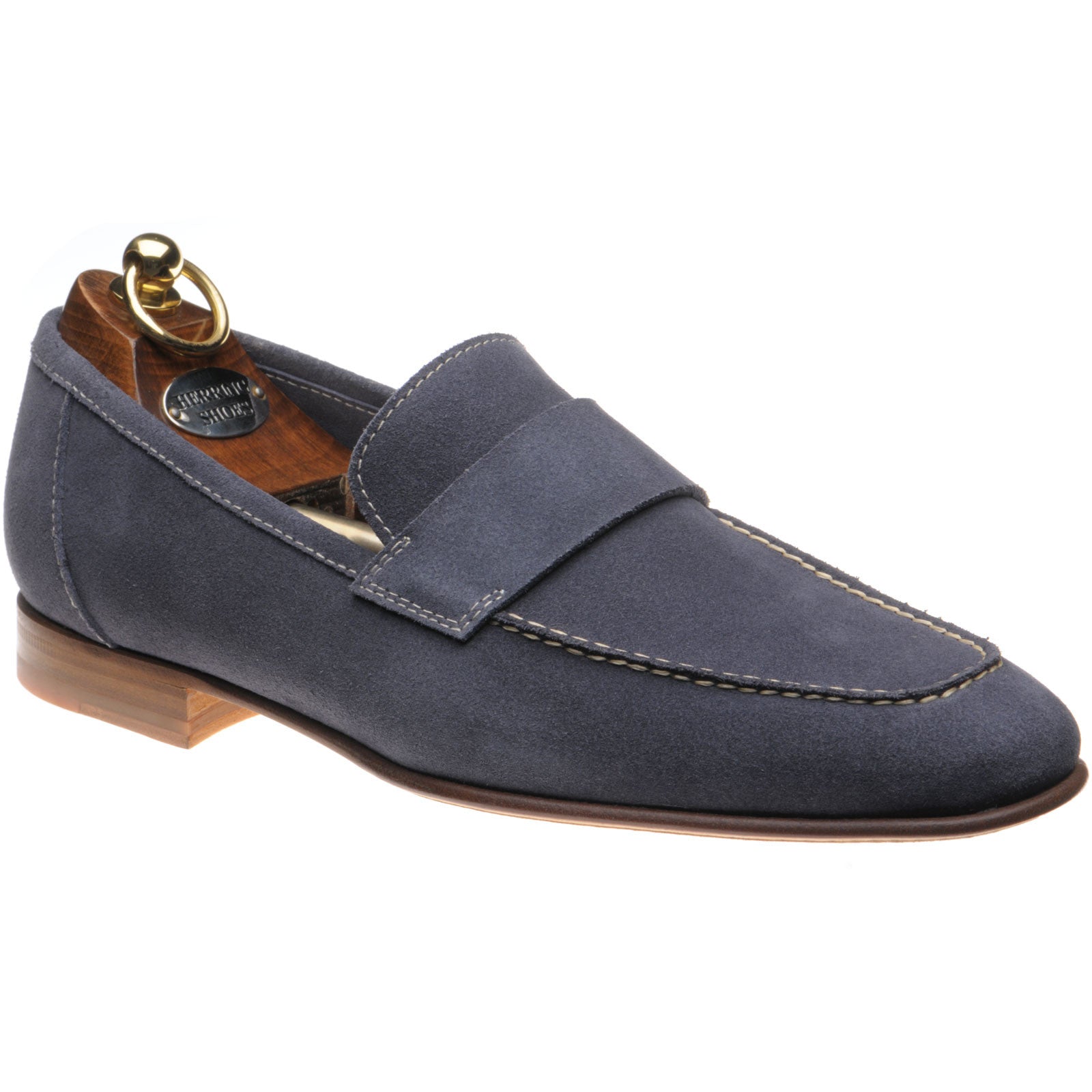 Herring Bridport mens hybrid-soled loafers in grey suede