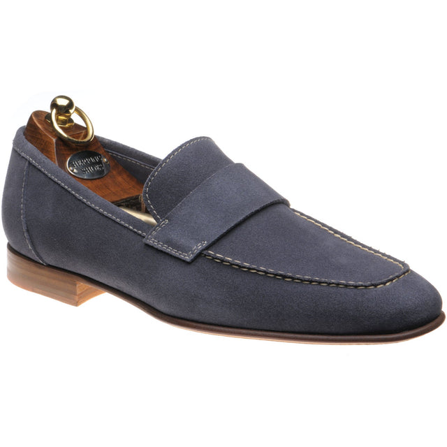 Herring Bridport mens hybrid-soled loafers in grey suede