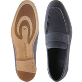 Herring Bridport mens hybrid-soled loafers in grey suede