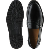 Herring Brighton II mens rubber-soled loafers in black polished