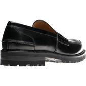 Herring Brighton II mens rubber-soled loafers in black polished